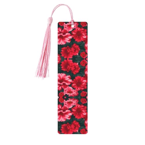 Holz-Lesezeichen mit roten und rosa Blumen, zum Aufhängen, Ornamente, rechteckige Lesezeichen mit Löchern und Seilen Holz-Lesezeichen mit roten und rosa Blumen, zum Aufhängen, Ornamente, rechteckige Lesezeichen mit Löchern und Seilen von FSCEV