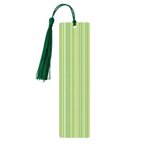 Klassisches grünes gestreiftes Holz-Lesezeichen zum Aufhängen, Ornamente, rechteckige Lesezeichen mit Löchern und Seilen Klassisches grünes gestreiftes Holz-Lesezeichen zum Aufhängen, Ornamente, rechteckige Lesezeichen mit Löchern und Seilen von FSCEV