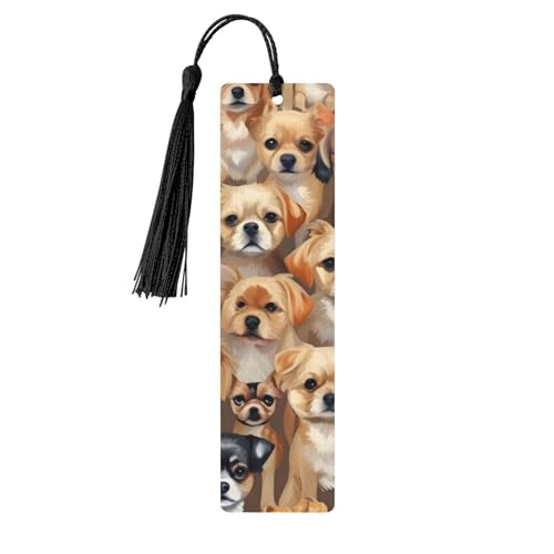 Labrador Retriever Dogs Holz-Lesezeichen zum Aufhängen, Ornamente, rechteckige Lesezeichen mit Löchern und Seilen Labrador Retriever Dogs Holz-Lesezeichen zum Aufhängen, Ornamente, rechteckige Lesezeichen mit Löchern und Seilen von FSCEV