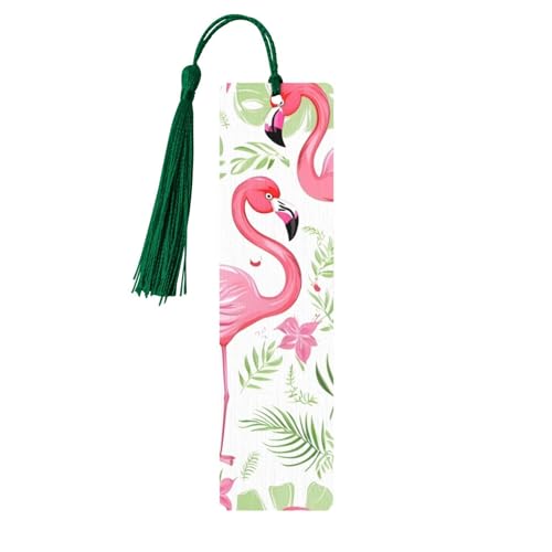 Lesezeichen aus Holz, Motiv: Flamingo, Botanik, zum Aufhängen, Ornamente, rechteckige Lesezeichen mit Löchern und Seilen Lesezeichen aus Holz, Motiv: Flamingo, Botanik, zum Aufhängen, Ornamente, rechteckige Lesezeichen mit Löchern und Seilen von FSCEV