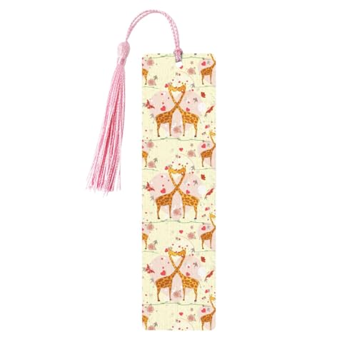 Lesezeichen aus Holz, Motiv: Giraffe, Herz, Blume, Schmetterling, Basteln, hängende Etiketten, Ornamente, rechteckige Lesezeichen mit Löchern und Seilen Lesezeichen aus Holz, Motiv: Giraffe, Herz, Blume, Schmetterling, Basteln, hängende Etiketten, Ornamente, rechteckige Lesezeichen mit Löchern und Seilen von FSCEV