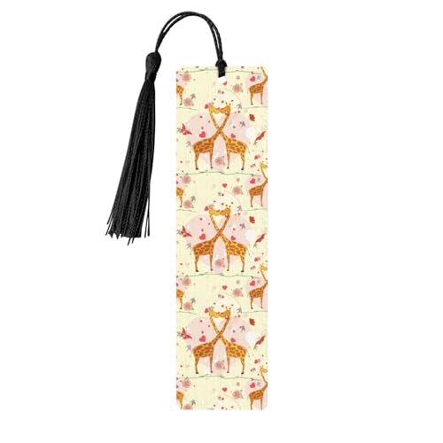 Lesezeichen aus Holz, Motiv: Giraffe, Herz, Blume, Schmetterling, Basteln, hängende Etiketten, Ornamente, rechteckige Lesezeichen mit Löchern und Seilen Lesezeichen aus Holz, Motiv: Giraffe, Herz, Blume, Schmetterling, Basteln, hängende Etiketten, Ornamente, rechteckige Lesezeichen mit Löchern und Seilen von FSCEV