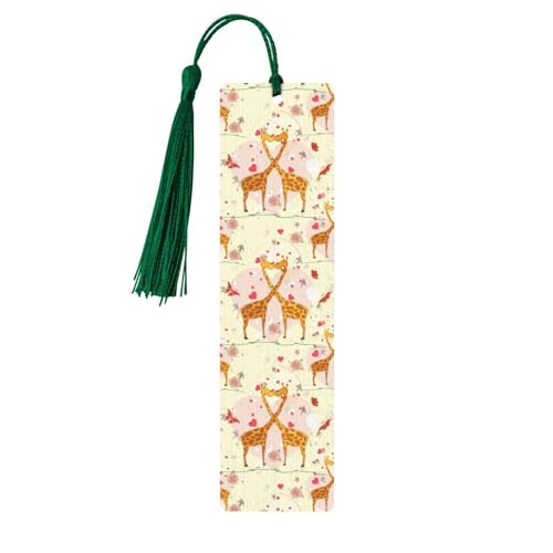 Lesezeichen aus Holz, Motiv: Giraffe, Herz, Blume, Schmetterling, Basteln, hängende Etiketten, Ornamente, rechteckige Lesezeichen mit Löchern und Seilen Lesezeichen aus Holz, Motiv: Giraffe, Herz, Blume, Schmetterling, Basteln, hängende Etiketten, Ornamente, rechteckige Lesezeichen mit Löchern und Seilen von FSCEV