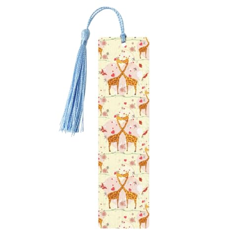 Lesezeichen aus Holz, Motiv: Giraffe, Herz, Blume, Schmetterling, Basteln, hängende Etiketten, Ornamente, rechteckige Lesezeichen mit Löchern und Seilen Lesezeichen aus Holz, Motiv: Giraffe, Herz, Blume, Schmetterling, Basteln, hängende Etiketten, Ornamente, rechteckige Lesezeichen mit Löchern und Seilen von FSCEV