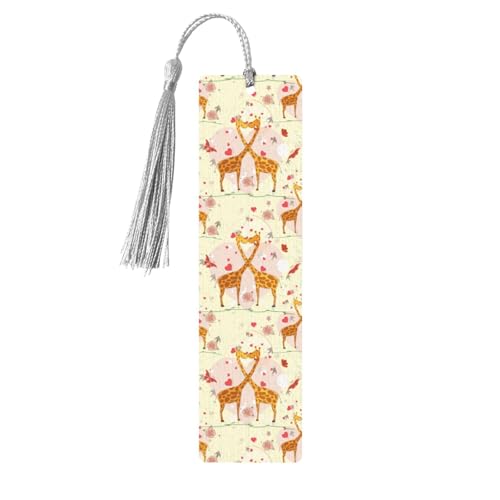 Lesezeichen aus Holz, Motiv: Giraffe, Herz, Blume, Schmetterling, Basteln, hängende Etiketten, Ornamente, rechteckige Lesezeichen mit Löchern und Seilen Lesezeichen aus Holz, Motiv: Giraffe, Herz, Blume, Schmetterling, Basteln, hängende Etiketten, Ornamente, rechteckige Lesezeichen mit Löchern und Seilen von FSCEV