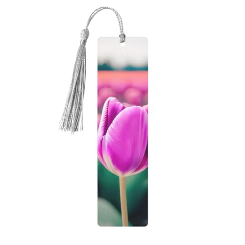 Lesezeichen aus Holz, Motiv: lila Tulpen, zum Basteln, hängende Etiketten, Ornamente, rechteckige Lesezeichen mit Löchern und Seilen Lesezeichen aus Holz, Motiv: lila Tulpen, zum Basteln, hängende Etiketten, Ornamente, rechteckige Lesezeichen mit Löchern und Seilen von FSCEV
