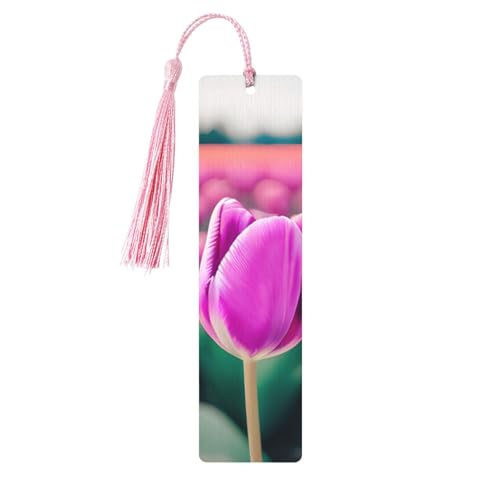 Lesezeichen aus Holz, Motiv: lila Tulpen, zum Basteln, hängende Etiketten, Ornamente, rechteckige Lesezeichen mit Löchern und Seilen Lesezeichen aus Holz, Motiv: lila Tulpen, zum Basteln, hängende Etiketten, Ornamente, rechteckige Lesezeichen mit Löchern und Seilen von FSCEV