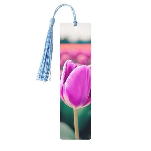 Lesezeichen aus Holz, Motiv: lila Tulpen, zum Basteln, hängende Etiketten, Ornamente, rechteckige Lesezeichen mit Löchern und Seilen Lesezeichen aus Holz, Motiv: lila Tulpen, zum Basteln, hängende Etiketten, Ornamente, rechteckige Lesezeichen mit Löchern und Seilen von FSCEV