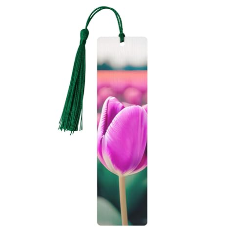 Lesezeichen aus Holz, Motiv: lila Tulpen, zum Basteln, hängende Etiketten, Ornamente, rechteckige Lesezeichen mit Löchern und Seilen Lesezeichen aus Holz, Motiv: lila Tulpen, zum Basteln, hängende Etiketten, Ornamente, rechteckige Lesezeichen mit Löchern und Seilen von FSCEV