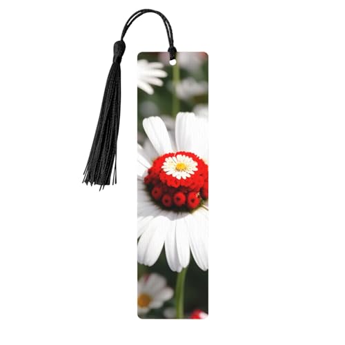 Lesezeichen aus Holz mit Blume und weißen Gänseblümchen, zum Basteln, hängende Etiketten, Ornamente, rechteckige Lesezeichen mit Löchern und Seilen Lesezeichen aus Holz mit Blume und weißen Gänseblümchen, zum Basteln, hängende Etiketten, Ornamente, rechteckige Lesezeichen mit Löchern und Seilen von FSCEV