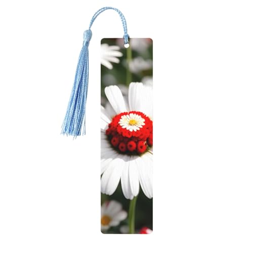 Lesezeichen aus Holz mit Blume und weißen Gänseblümchen, zum Basteln, hängende Etiketten, Ornamente, rechteckige Lesezeichen mit Löchern und Seilen Lesezeichen aus Holz mit Blume und weißen Gänseblümchen, zum Basteln, hängende Etiketten, Ornamente, rechteckige Lesezeichen mit Löchern und Seilen von FSCEV