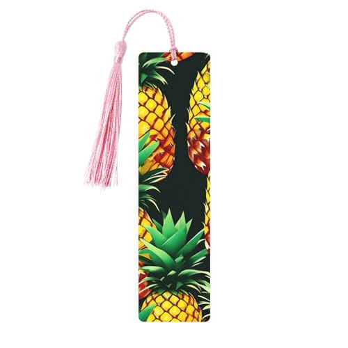 Lesezeichen mit tropischen Früchten, Ananas, Holz, zum Aufhängen, Ornamente, rechteckige Lesezeichen mit Löchern und Seilen Lesezeichen mit tropischen Früchten, Ananas, Holz, zum Aufhängen, Ornamente, rechteckige Lesezeichen mit Löchern und Seilen von FSCEV
