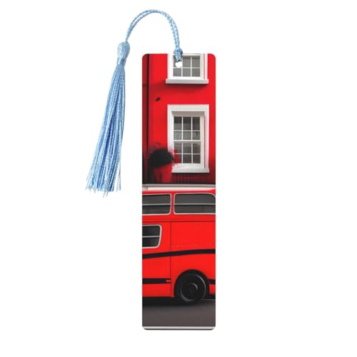 London Street Holz-Lesezeichen zum Aufhängen, Ornamente, rechteckige Lesezeichen mit Löchern und Seilen London Street Holz-Lesezeichen zum Aufhängen, Ornamente, rechteckige Lesezeichen mit Löchern und Seilen von FSCEV