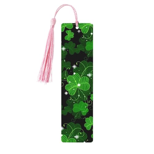 St. Patricks Day Holz-Lesezeichen mit Blättern, zum Basteln, hängende Etiketten, Ornamente, rechteckige Lesezeichen mit Löchern und Seilen St. Patricks Day Holz-Lesezeichen mit Blättern, zum Basteln, hängende Etiketten, Ornamente, rechteckige Lesezeichen mit Löchern und Seilen von FSCEV