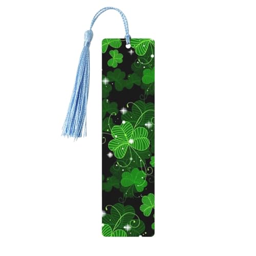 St. Patricks Day Holz-Lesezeichen mit Blättern, zum Basteln, hängende Etiketten, Ornamente, rechteckige Lesezeichen mit Löchern und Seilen St. Patricks Day Holz-Lesezeichen mit Blättern, zum Basteln, hängende Etiketten, Ornamente, rechteckige Lesezeichen mit Löchern und Seilen von FSCEV