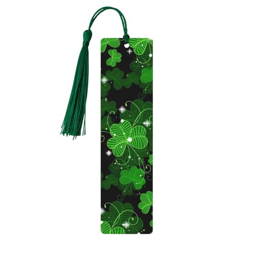 St. Patricks Day Holz-Lesezeichen mit Blättern, zum Basteln, hängende Etiketten, Ornamente, rechteckige Lesezeichen mit Löchern und Seilen St. Patricks Day Holz-Lesezeichen mit Blättern, zum Basteln, hängende Etiketten, Ornamente, rechteckige Lesezeichen mit Löchern und Seilen von FSCEV