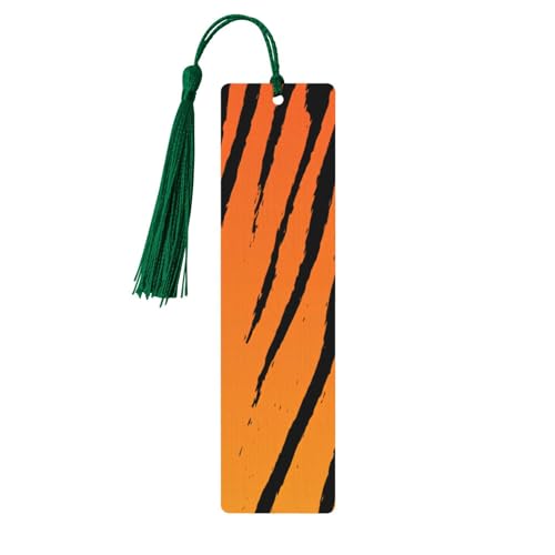 Tiger Stripe Holz-Lesezeichen Handwerk hängende Tags Ornamente rechteckige Lesezeichen mit Löchern und Seilen Tiger Stripe Holz-Lesezeichen Handwerk hängende Tags Ornamente rechteckige Lesezeichen mit Löchern und Seilen von FSCEV