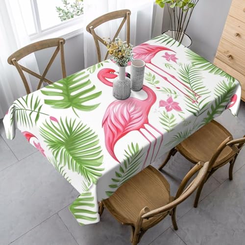 Tischdecke, Motiv: Flamingo, Botanik, rechteckig, für Küche, Esszimmer, Innen- und Außenbereich von FSCEV