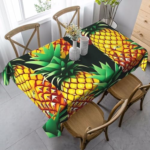 Tischdecke, Motiv: tropische Früchte, Ananas, rechteckig, für Küche, Esszimmer, Innen- und Außenbereich von FSCEV