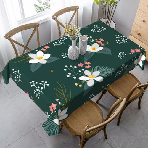 Tischdecke mit Blumenmuster, rechteckig, für Küche, Esszimmer, Innen- und Außenbereich von FSCEV