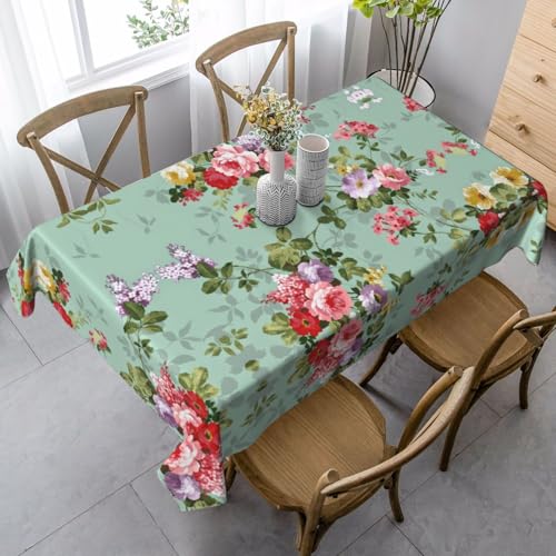 Tischdecke mit Blumenmuster, rechteckig, für Küche, Esszimmer, Innen- und Außenbereich Tischdecke mit Blumenmuster, rechteckig, für Küche, Esszimmer, Innen- und Außenbereich von FSCEV