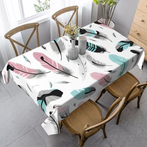 Tischdecke mit Federn, rechteckig, für Küche, Esszimmer, Innen- und Außenbereich von FSCEV