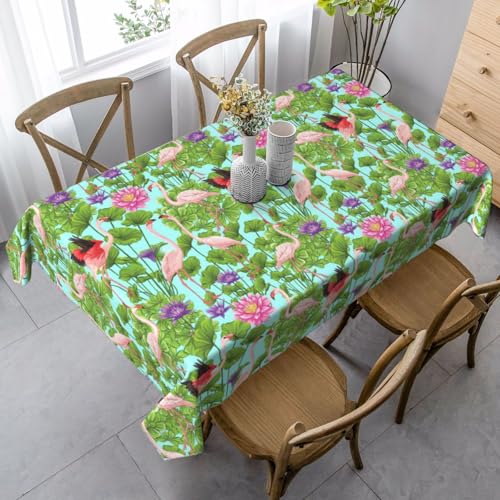 Tischdecke mit Flamingo-Motiv, rechteckig, für Küche, Esszimmer, Innen- und Außenbereich Tischdecke mit Flamingo-Motiv, rechteckig, für Küche, Esszimmer, Innen- und Außenbereich von FSCEV