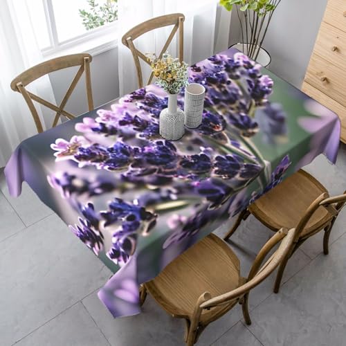 Tischdecke mit Lavendelblüten, rechteckig, für Küche, Esszimmer, Innen- und Außenbereich von FSCEV
