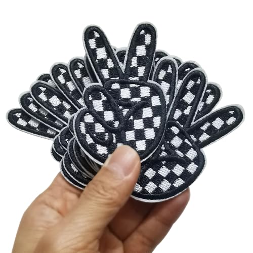 FSFYXHC 4,6 x 7,4 cm, 12 Stück, Siegfinger-Flagge, Rennauto, karierte Flagge, Herz, Renntag, Spieltag, Symbol, Schild, zum Aufbügeln, bestickte Applikationen, Maschinenstickerei FSFYXHC 4,6 x 7,4 cm, 12 Stück, Siegfinger-Flagge, Rennauto, karierte Flagge, Herz, Renntag, Spieltag, Symbol, Schild, zum Aufbügeln, bestickte Applikationen, Maschinenstickerei von FSFYXHC