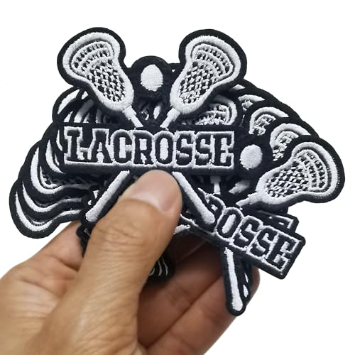 FSFYXHC Lacrosse Aufnäher zum Aufbügeln, bestickt, für Jacke, Spieltag, Trucker, Hut, Cheerleader, Cheerleader, Sport, Maschinenstickerei, 5,6 x 5,8 cm, 12 Stück FSFYXHC Lacrosse Aufnäher zum Aufbügeln, bestickt, für Jacke, Spieltag, Trucker, Hut, Cheerleader, Cheerleader, Sport, Maschinenstickerei, 5,6 x 5,8 cm, 12 Stück von FSFYXHC