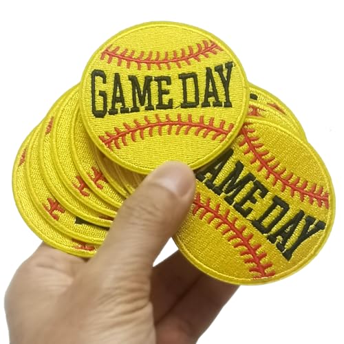 FSFYXHC Set mit 12 bestickten Flicken zum Aufbügeln, Motiv: Spieltag, Softball, Sport, zum Aufbügeln, Maschinenstickerei, Trucker-Mütze, Stirnband, Trucker-Mütze, Mütze, Jacke, Denim, Jeans, Hemd, 6,3 FSFYXHC Set mit 12 bestickten Flicken zum Aufbügeln, Motiv: Spieltag, Softball, Sport, zum Aufbügeln, Maschinenstickerei, Trucker-Mütze, Stirnband, Trucker-Mütze, Mütze, Jacke, Denim, Jeans, Hemd, 6,3 von FSFYXHC