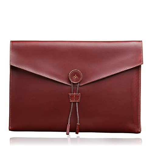 Dokumentenmappe, Leder, A4, Dokumente, Büro, Tablet, Computertasche, Datei-Organizer (rot) von FSJMTQTS