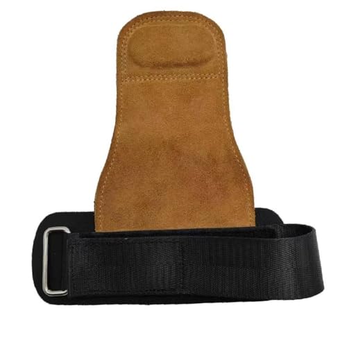 FSJMTQTS Fitnesshandschuhe Lederbänder Fitness Krafttraining Handflächenschutz für Crossfit, Workout, Training(Braun) von FSJMTQTS