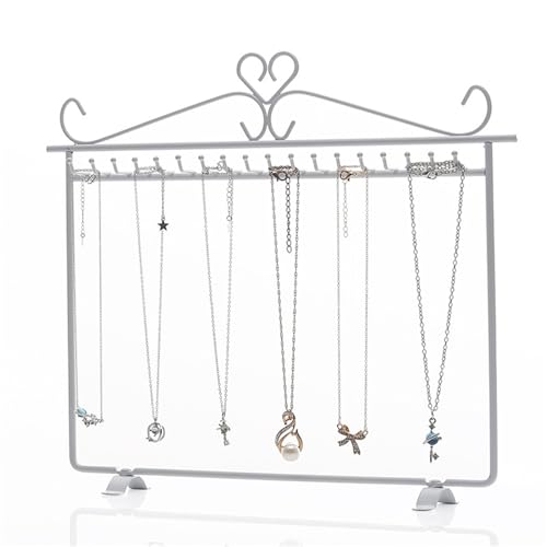 FSJMTQTS Halskettenständer Halskettenständer, Aufbewahrung, Hängendes Anhänger-Armband-Schmuck-Display-Rack Schmuck-Organizer(Weiß) von FSJMTQTS