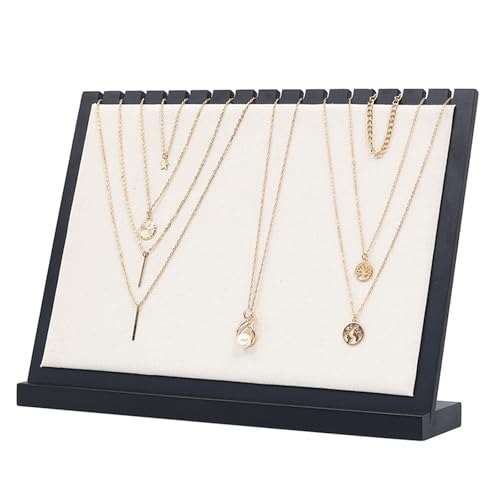 FSJMTQTS Halskettenständer Holz Halskette Display Board Haushalt Anhänger Lagerung Schmuck Rack Schmuck-Organizer(Weiß) von FSJMTQTS