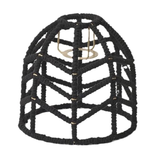 FSJMTQTS Lampenschirm Handgefertigter Lampenschirm aus gewebtem Baumwollseil for Restaurants und Hotels für Wohndekor(Black) von FSJMTQTS