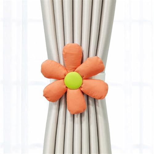 FSJMTQTS Vorhang-Raffhalter Vorhang-Raffhalter, kreative Blumen-Raffhalter, dekorativ für Zuhause, Büro(Orange) von FSJMTQTS