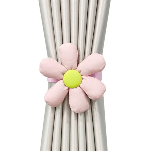 FSJMTQTS Vorhang-Raffhalter Vorhang-Raffhalter, kreative Blumen-Raffhalter, dekorativ für Zuhause, Büro(Rosa) von FSJMTQTS