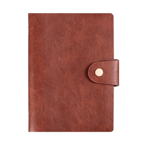 Notizbuch Loseblatt-Notizbuch mit Retro-Schnalle für Büro, Zuhause, Schule(Coffee) von FSJMTQTS