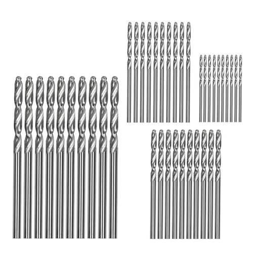 80 Stücke Mini Hand Spiralbohrer, HSS Micro Bohrer Set,Drill Bit Mini Twists Drill, Micro Drill Set, Wood Drill, Hand Twists Drill Sets, Hand Drill Sets, 0.6/1/1.5/2mm (Silber) von FSLLWGWG