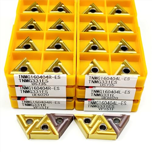 FSLMEIL 10 Stück Hartmetalleinsätze TNMG160404L TNMG160404R ES VP15TF US735 UE6020 Außendrehwerkzeuge TNMG 160404L 160404R(TNMG160404R,UE6020) von FSLMEIL