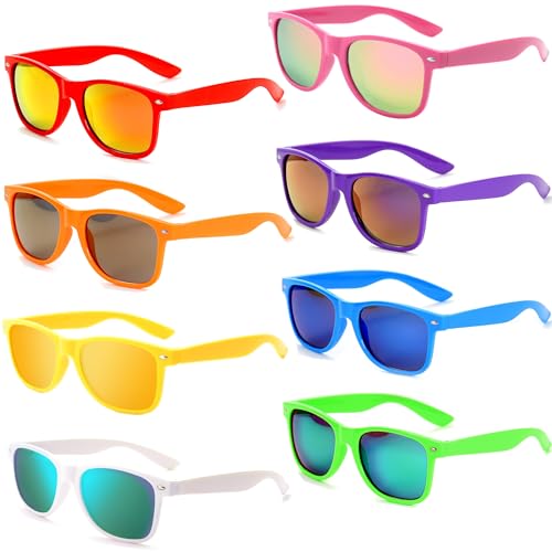 FSMILING 8 Paare Neon Party Sonnenbrille Set 80er Retro Klassisch Partybrillen Für Herren Damen FSMILING 8 Paare Neon Party Sonnenbrille Set 80er Retro Klassisch Partybrillen Für Herren Damen von FSMILING