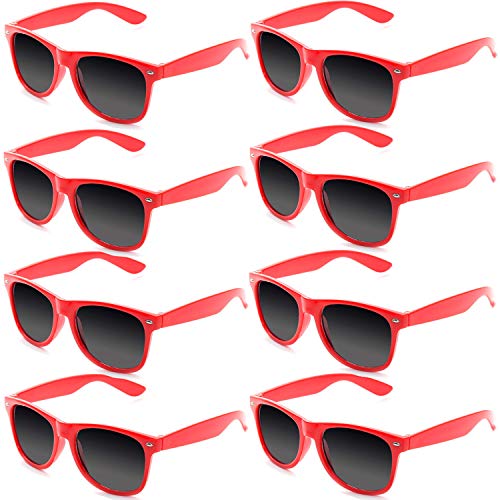 FSMILING 8 Stück Neon Sonnenbrille Rot Party Sonnenbrillen Set 80er Retro Party Brille Plastik Sonnenbrillen Pack Lustig Für Herren Damen FSMILING 8 Stück Neon Sonnenbrille Rot Party Sonnenbrillen Set 80er Retro Party Brille Plastik Sonnenbrillen Pack Lustig Für Herren Damen von FSMILING