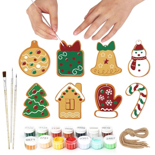 8 Stück Weihnachten Malen Nach Zahlen für Erwachsene DIY-Weihnachtsbaumschmuck Zum Aufhängen mit Hanfseil Malen Nach Zahlen für Anfänger mit PVC-Pinseln und Acrylfarben für die Wohnraumgestaltung (A) 8 Stück Weihnachten Malen Nach Zahlen für Erwachsene DIY-Weihnachtsbaumschmuck Zum Aufhängen mit Hanfseil Malen Nach Zahlen für Anfänger mit PVC-Pinseln und Acrylfarben für die Wohnraumgestaltung (A) von FSSODWT