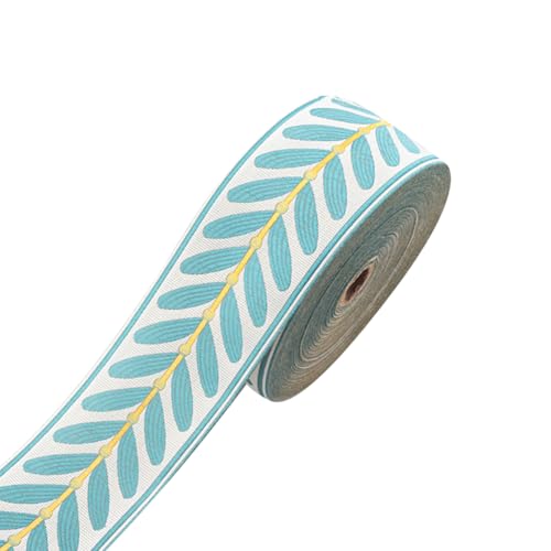 10 Meter 6 cm Blatt Muster Jacquard Polyester Band breit bestickter Stoff Besatz Blatt Stickerei Trim Jacquard gewebtes Band Trim Handwerk Nähen Trimmen dekorative Stoffbänder blau 10 Meter 6 cm Blatt Muster Jacquard Polyester Band breit bestickter Stoff Besatz Blatt Stickerei Trim Jacquard gewebtes Band Trim Handwerk Nähen Trimmen dekorative Stoffbänder blau von FSSTUD