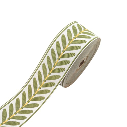 10 Meter 6 cm Blatt Muster Jacquard Polyester Band breit bestickter Stoff Besatz Blatt Stickerei Trim Jacquard gewebtes Band Trim Handwerk Nähen Trimmen dekorative Stoffbänder grün 10 Meter 6 cm Blatt Muster Jacquard Polyester Band breit bestickter Stoff Besatz Blatt Stickerei Trim Jacquard gewebtes Band Trim Handwerk Nähen Trimmen dekorative Stoffbänder grün von FSSTUD