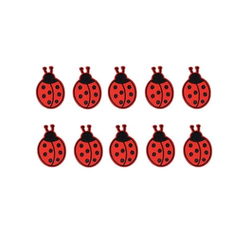 10 Stück Marienkäfer-Aufnäher zum Aufbügeln, bestickte Insekten-Flicken, niedliche Tier-Flicken, Kleidung, zum Aufnähen, Mini-Cartoon-Flicken, DIY, Basteln, Abzeichen, Applikationen, Jeansjacke, von FSSTUD