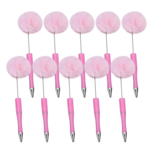 10 Stück flauschige Perlen-Kugelschreiber, Plüsch-Kugelschreiber, flauschiger Kugel, niedlicher Pompom-Stift, für Geburtstag, Urlaub, Rosa 10 Stück flauschige Perlen-Kugelschreiber, Plüsch-Kugelschreiber, flauschiger Kugel, niedlicher Pompom-Stift, für Geburtstag, Urlaub, Rosa von FSSTUD