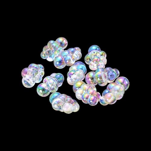 10 Stück kleine Blasen-Cluster Acryl-Bubble-Perlen, schillernde Schmuckherstellung, Kunststoffblasen, Miniatur-Puppenhaus-Zubehör für Feengarten 10 Stück kleine Blasen-Cluster Acryl-Bubble-Perlen, schillernde Schmuckherstellung, Kunststoffblasen, Miniatur-Puppenhaus-Zubehör für Feengarten von FSSTUD