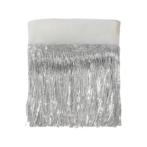 10 Yard x 20 cm Breite Pailletten Quaste Spitzenbesatz Pailletten Fransen Nähen Trim Sparkly Kleidung Quasten Vorhang Quaste Fransenborten DIY Kleid Pailletten Zubehör Silber 10 Yard x 20 cm Breite Pailletten Quaste Spitzenbesatz Pailletten Fransen Nähen Trim Sparkly Kleidung Quasten Vorhang Quaste Fransenborten DIY Kleid Pailletten Zubehör Silber von FSSTUD